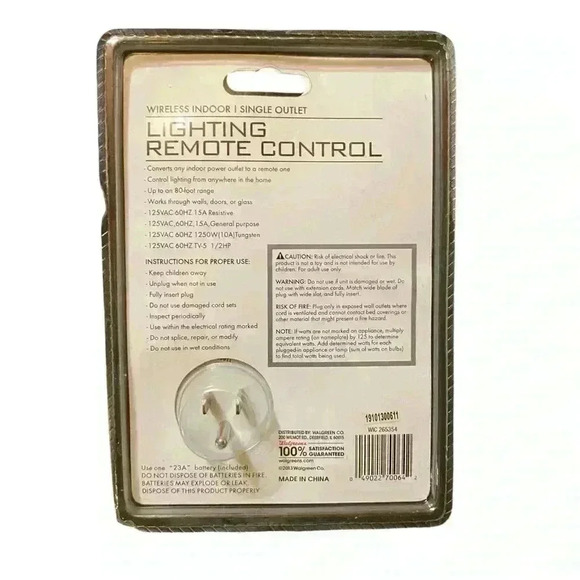 Living Solutions Lighting Remote Control Plug Wireless Indoor Single Outlet WIC - Picture 2 of 2